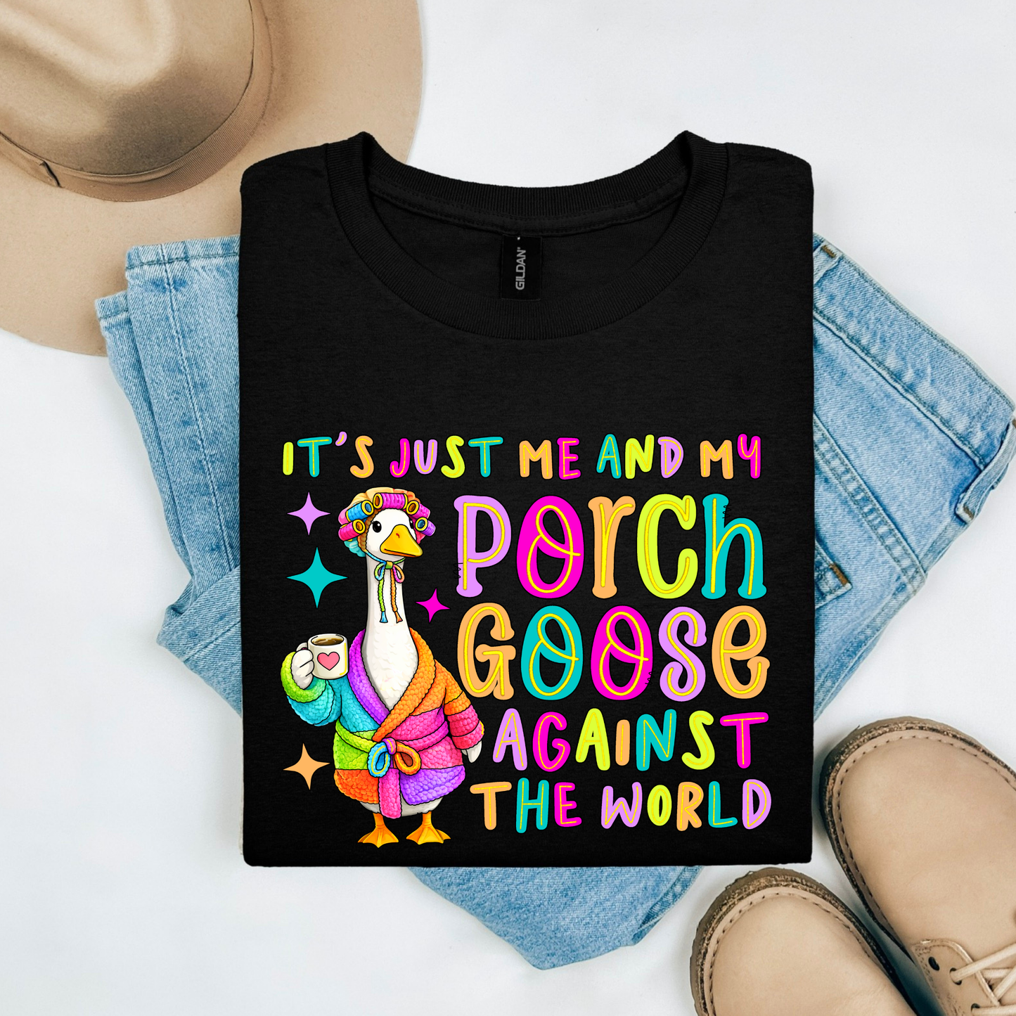 Porch goose + me